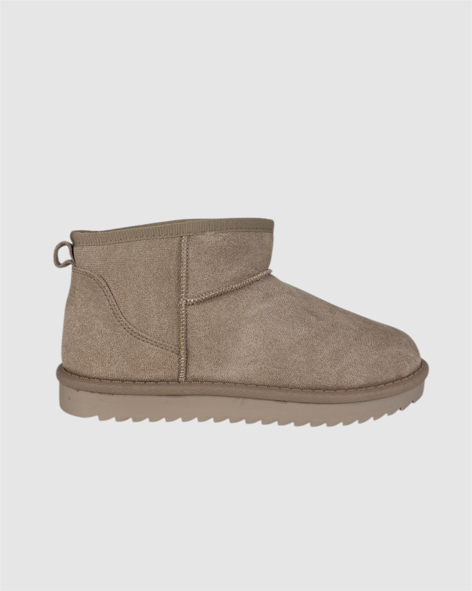 Bottines plates fourrées beige