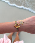 Bracelet LEONA doré cordon pailleté