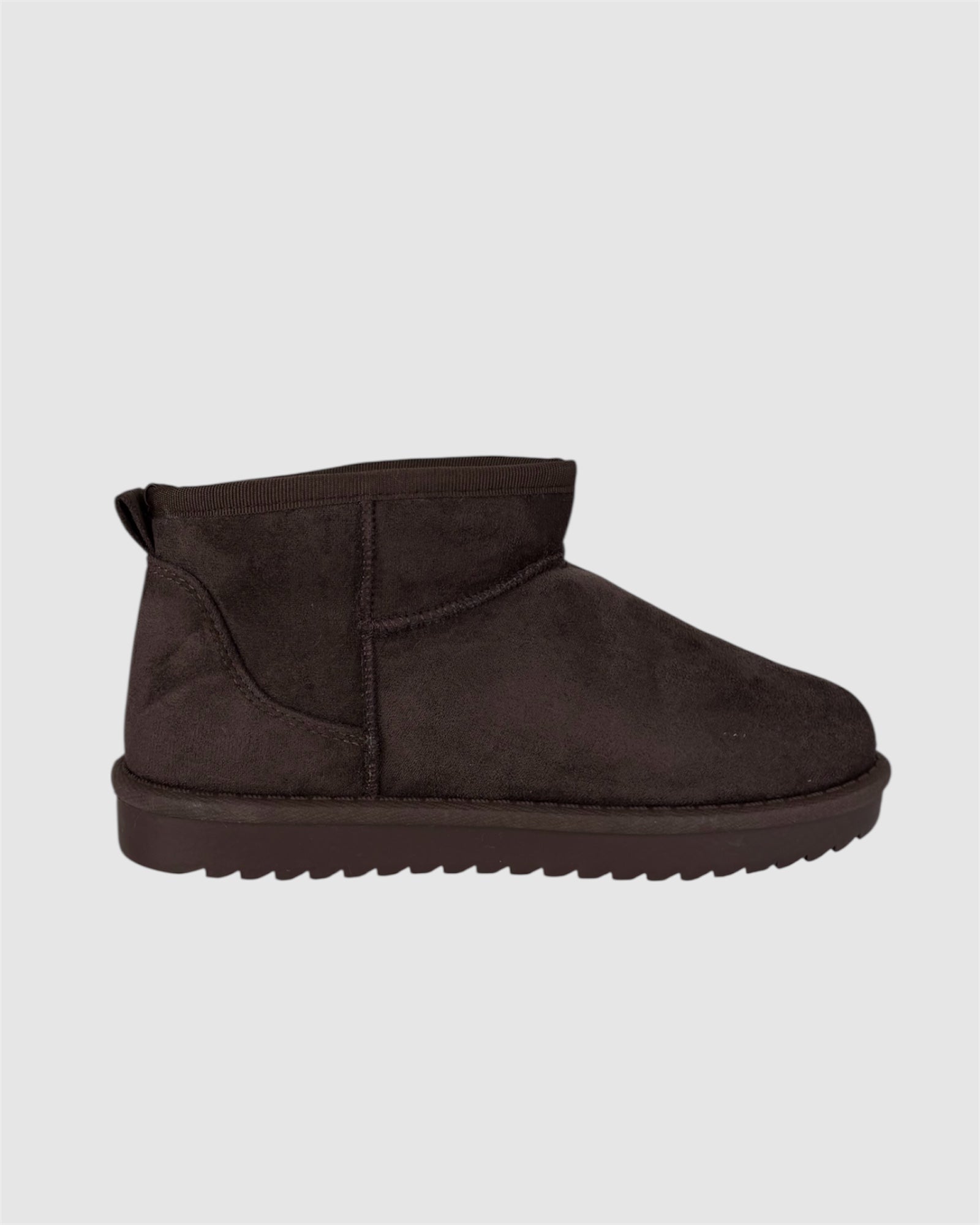 Bottines plates fourrées marron