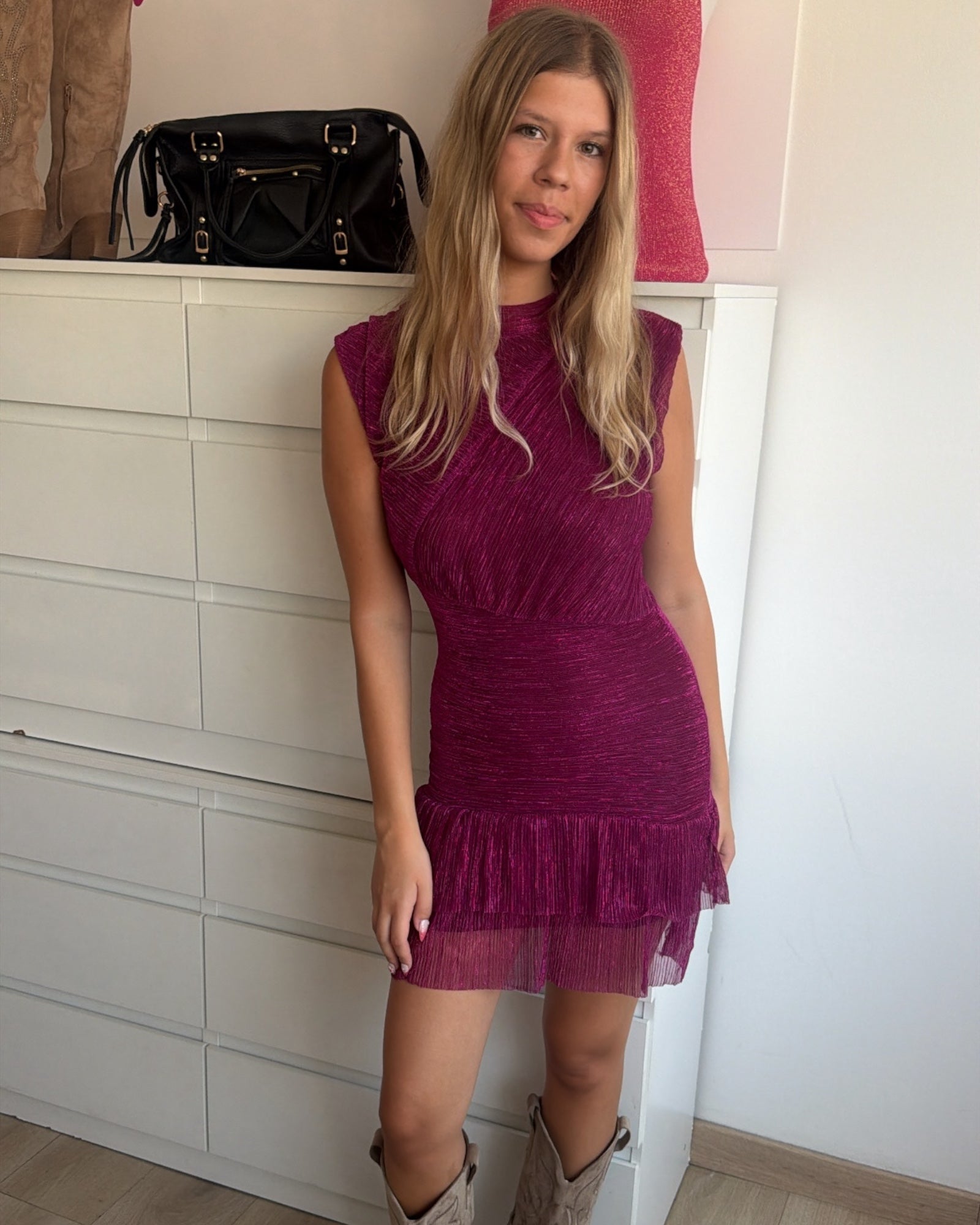 Robe CARO framboise