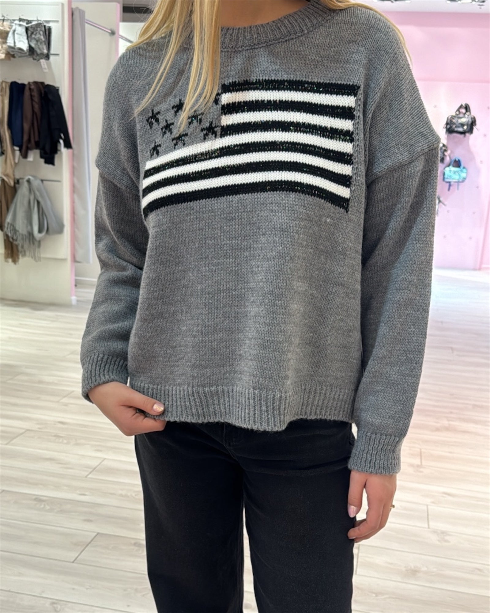 Pull USA gris