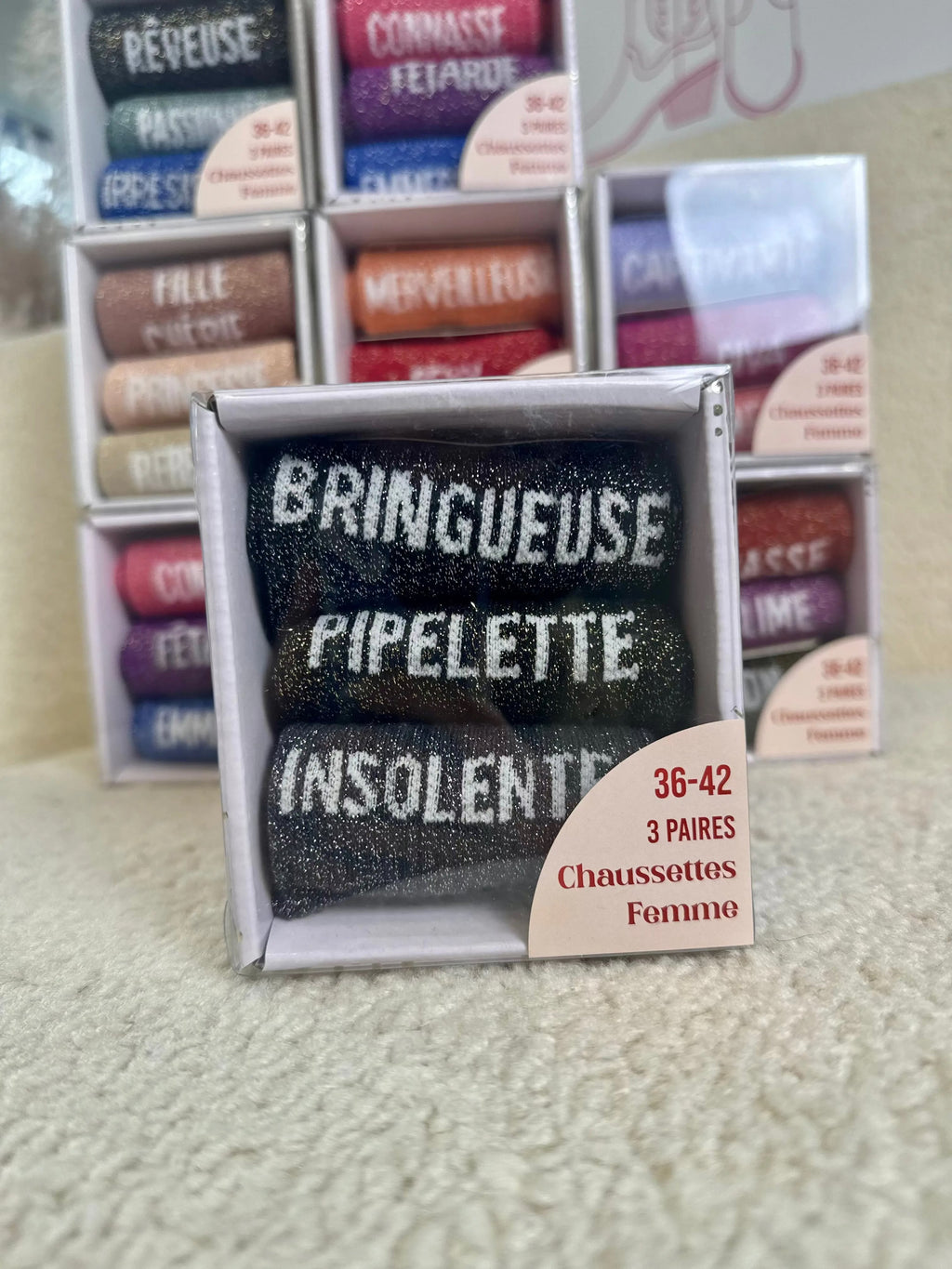 Box chaussettes paillettes Pipelette