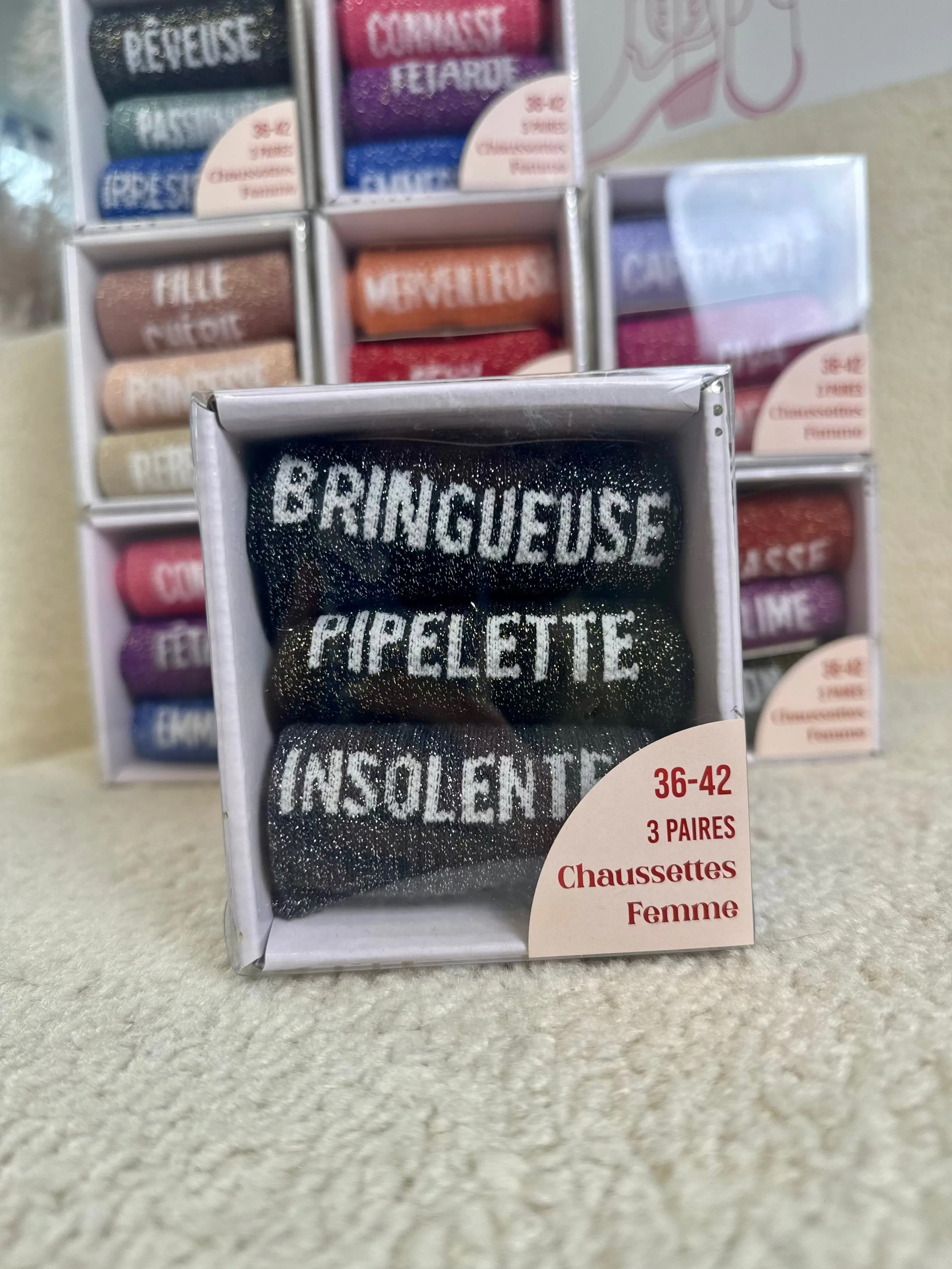 Box chaussettes paillettes Pipelette