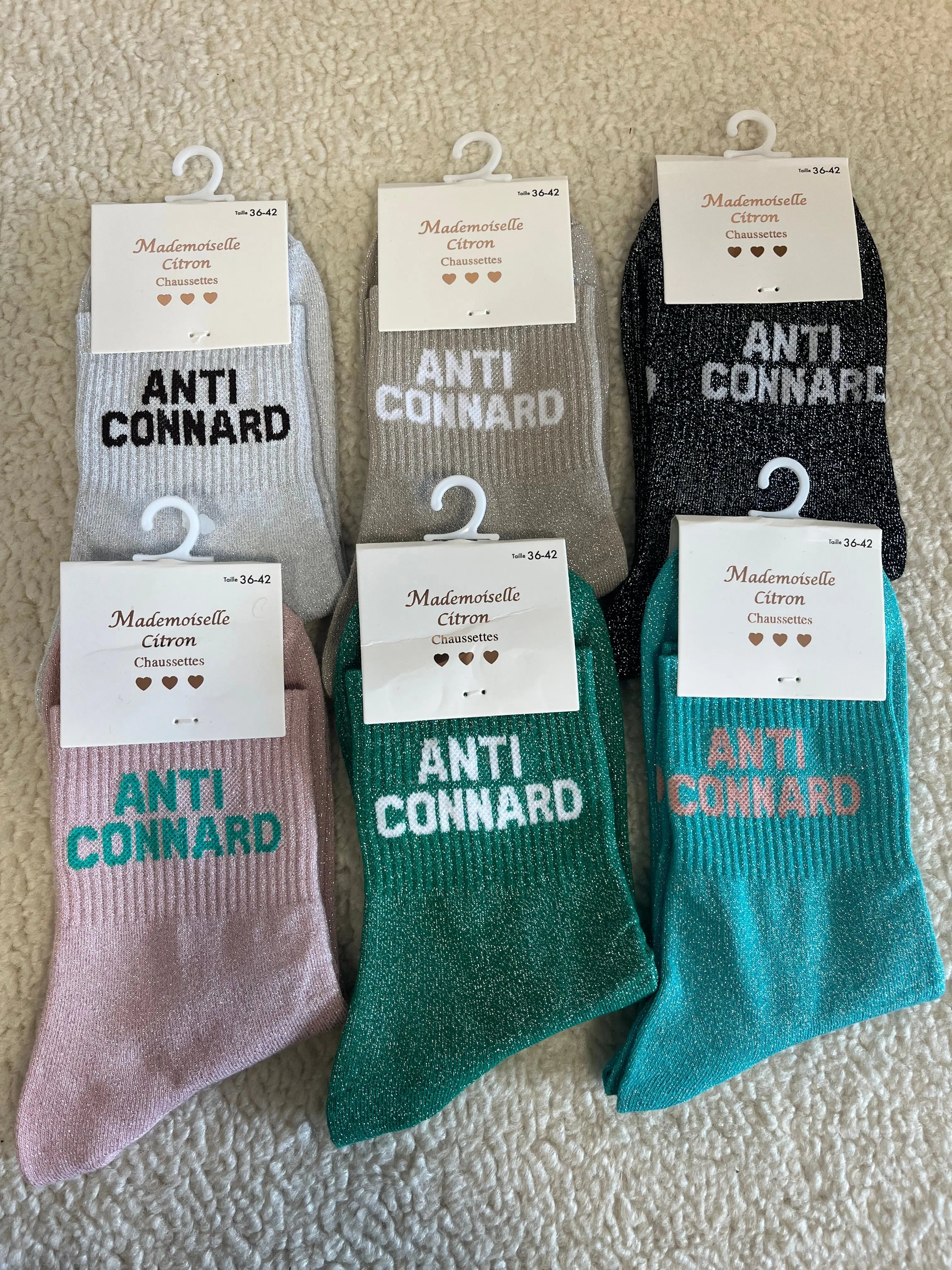 Chaussettes paillettes Anti connards