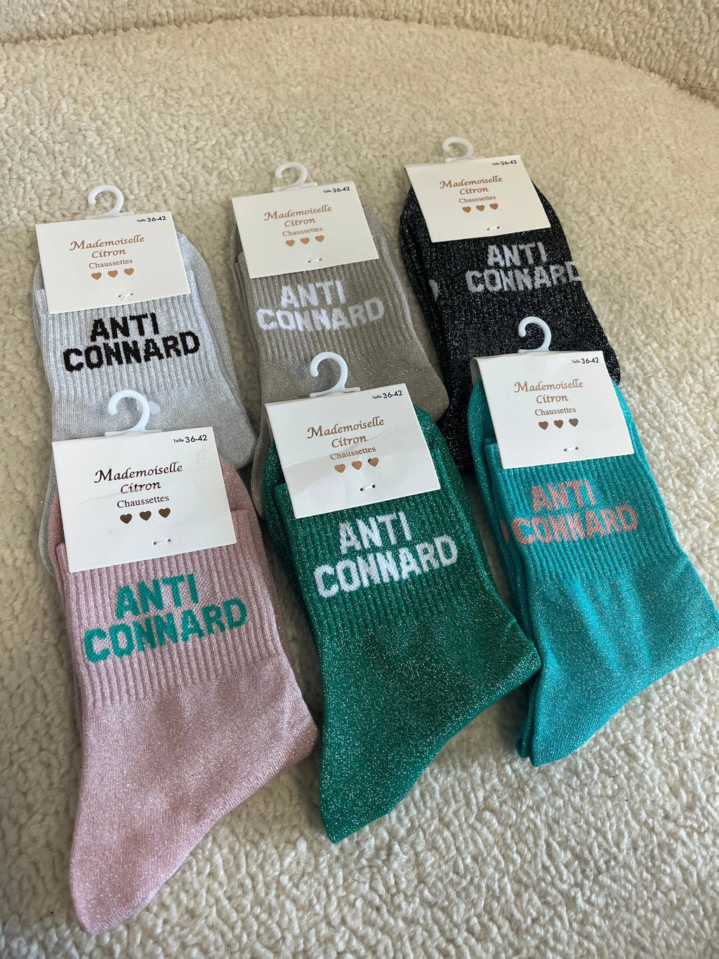Chaussettes paillettes Anti connards