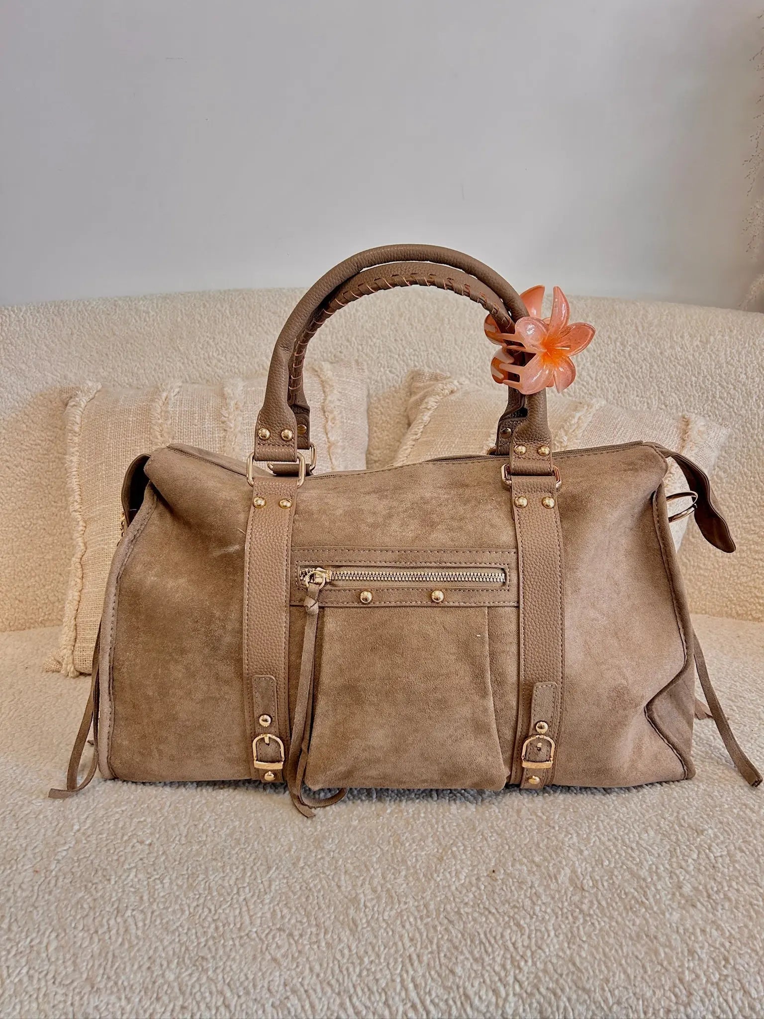 Sac Elsa suédine beige XXL