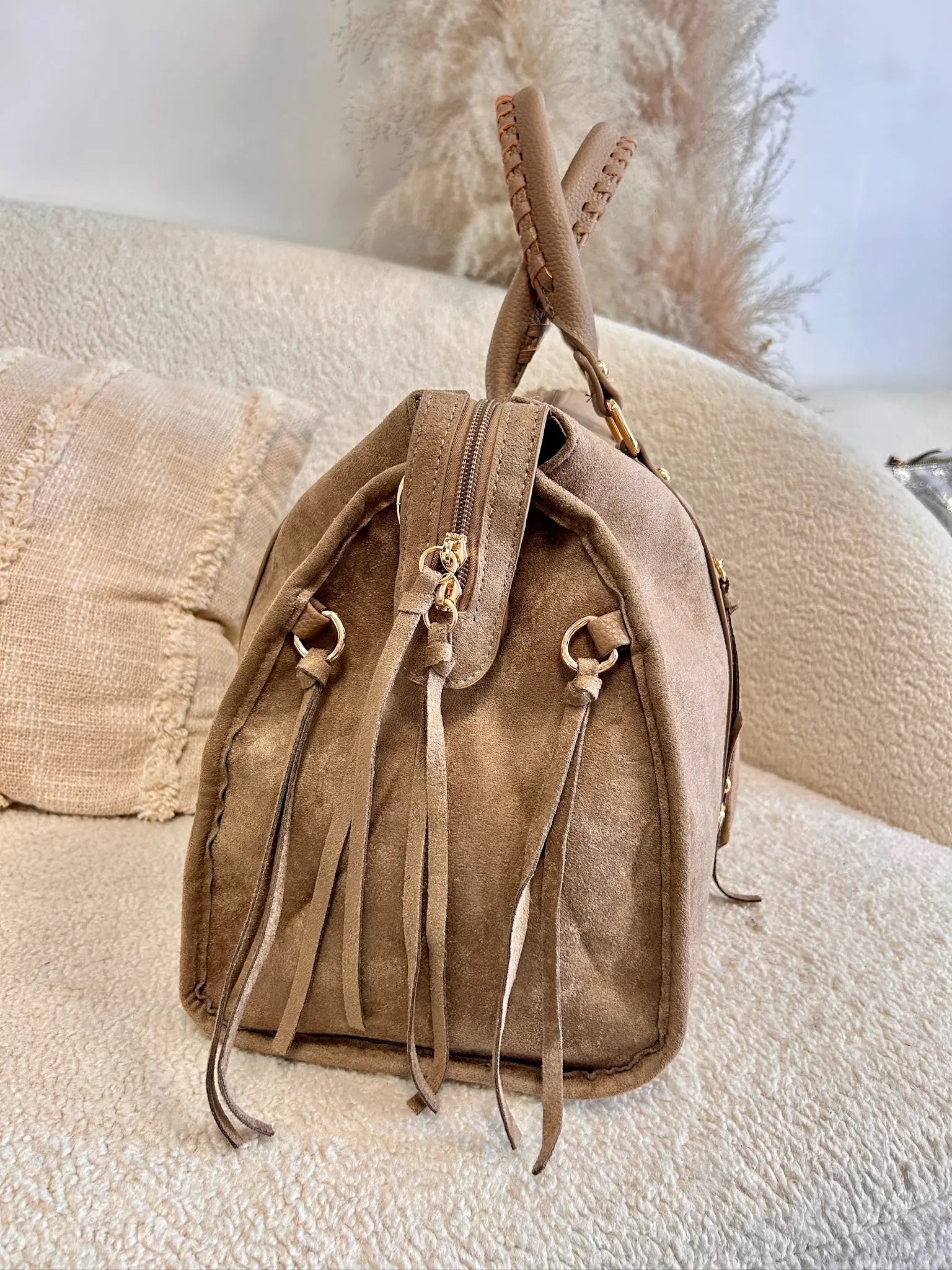 Sac Elsa suédine beige XXL