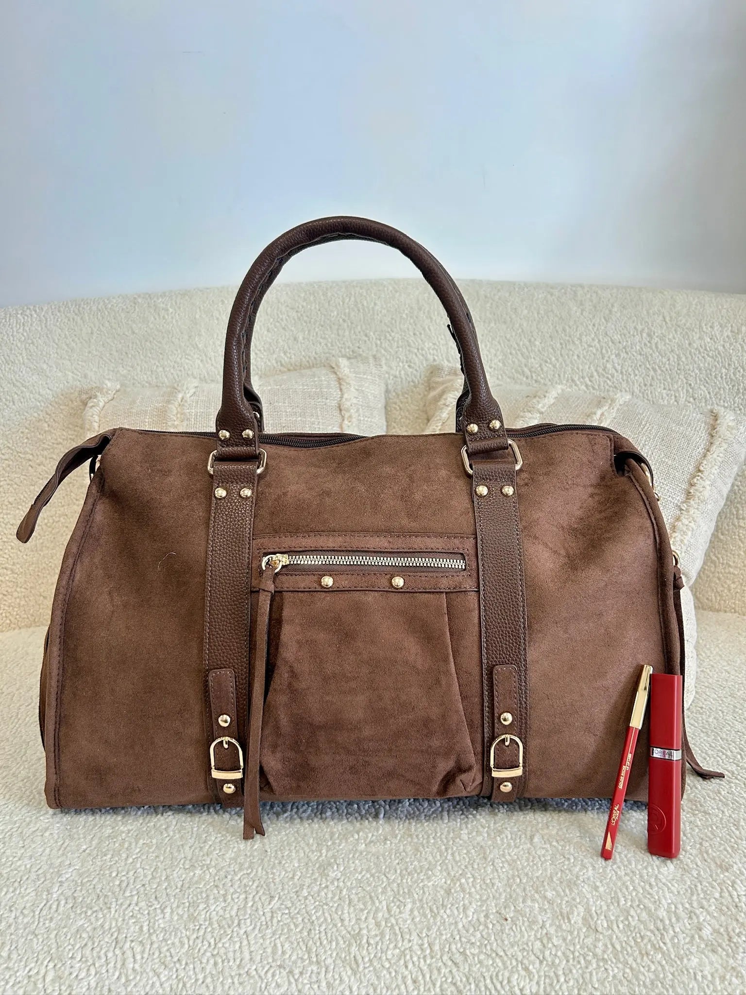 Sac Elsa suédine chocolat XXL