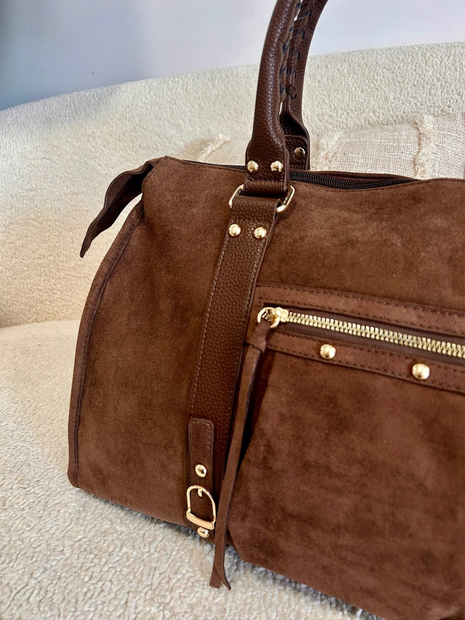Sac Elsa suédine chocolat XXL