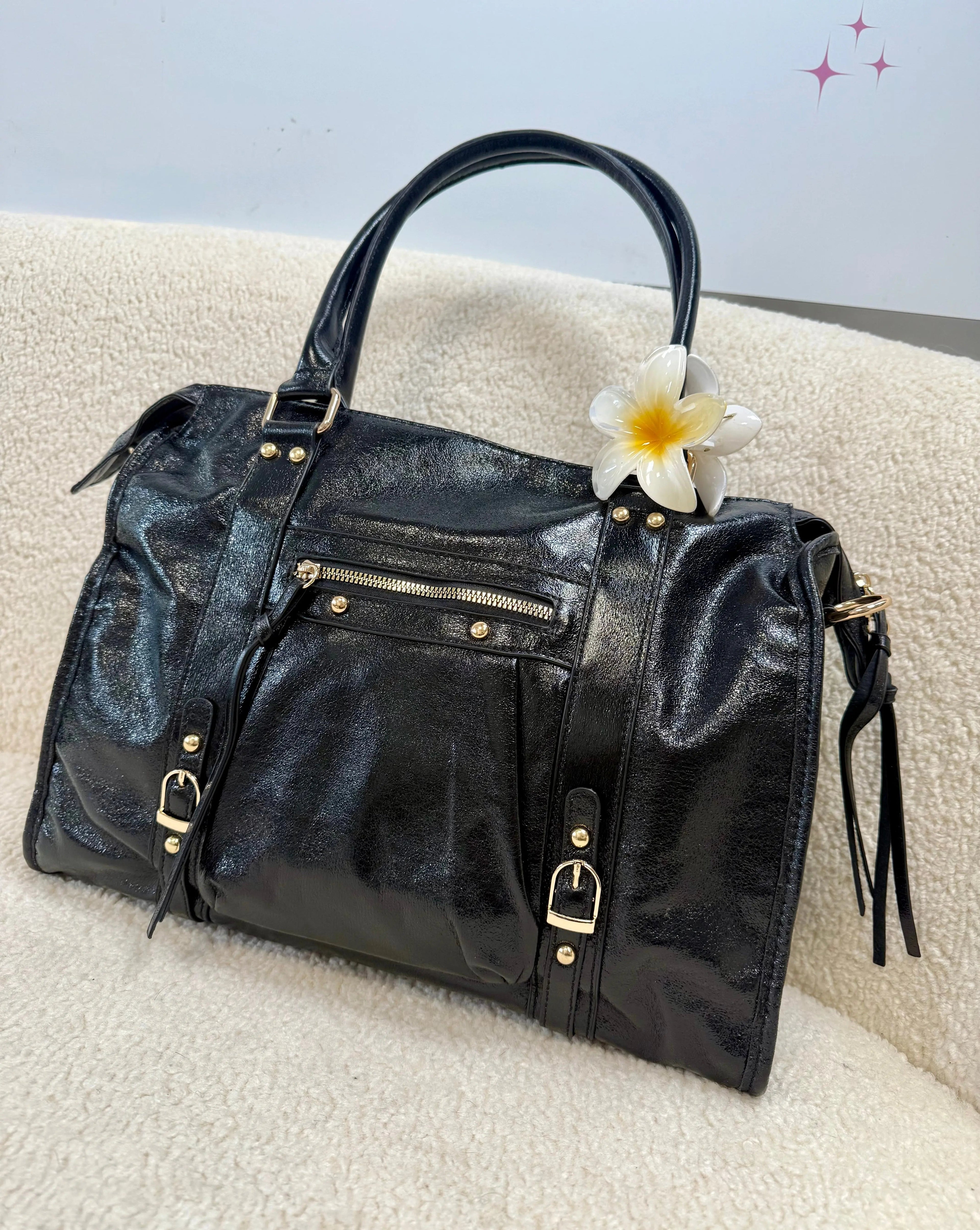 Sac Elsa paillettes noir XXL