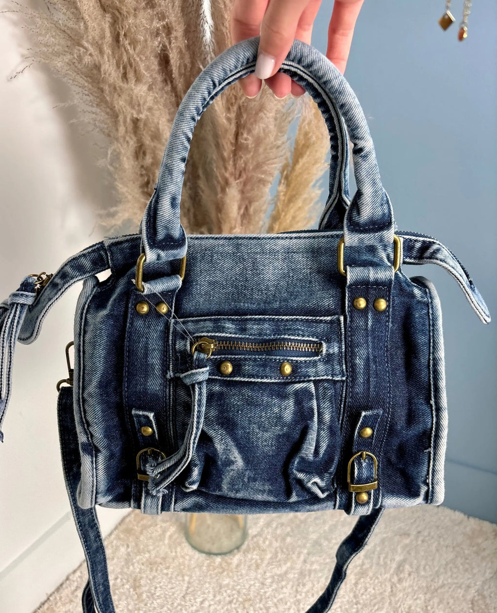Petit sac Elsa jean bleu foncé M