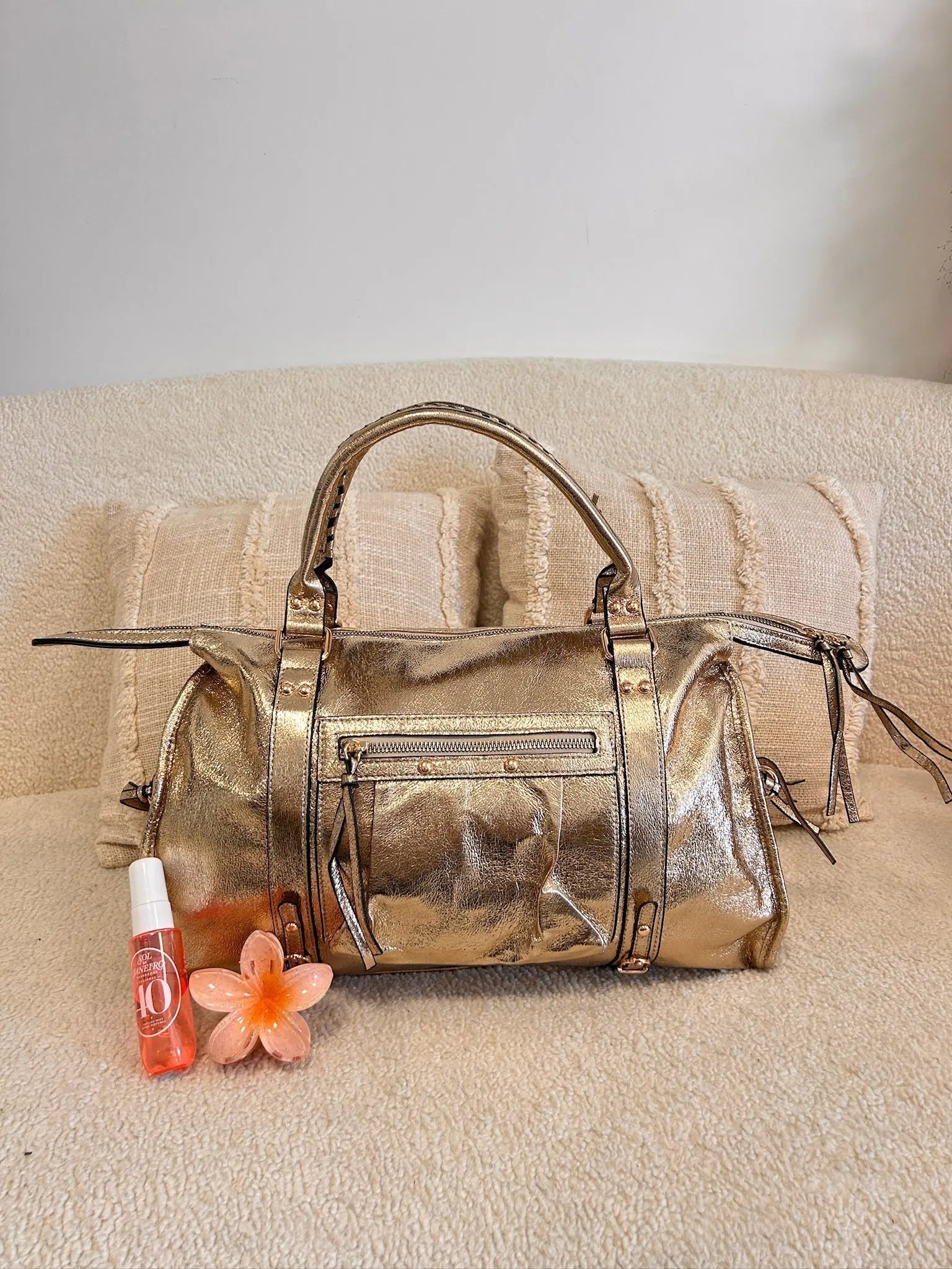 Sac Elsa paillettes gold XL
