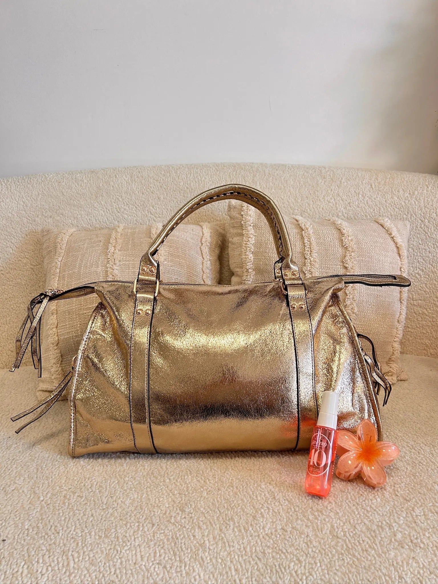 Sac Elsa paillettes gold XL