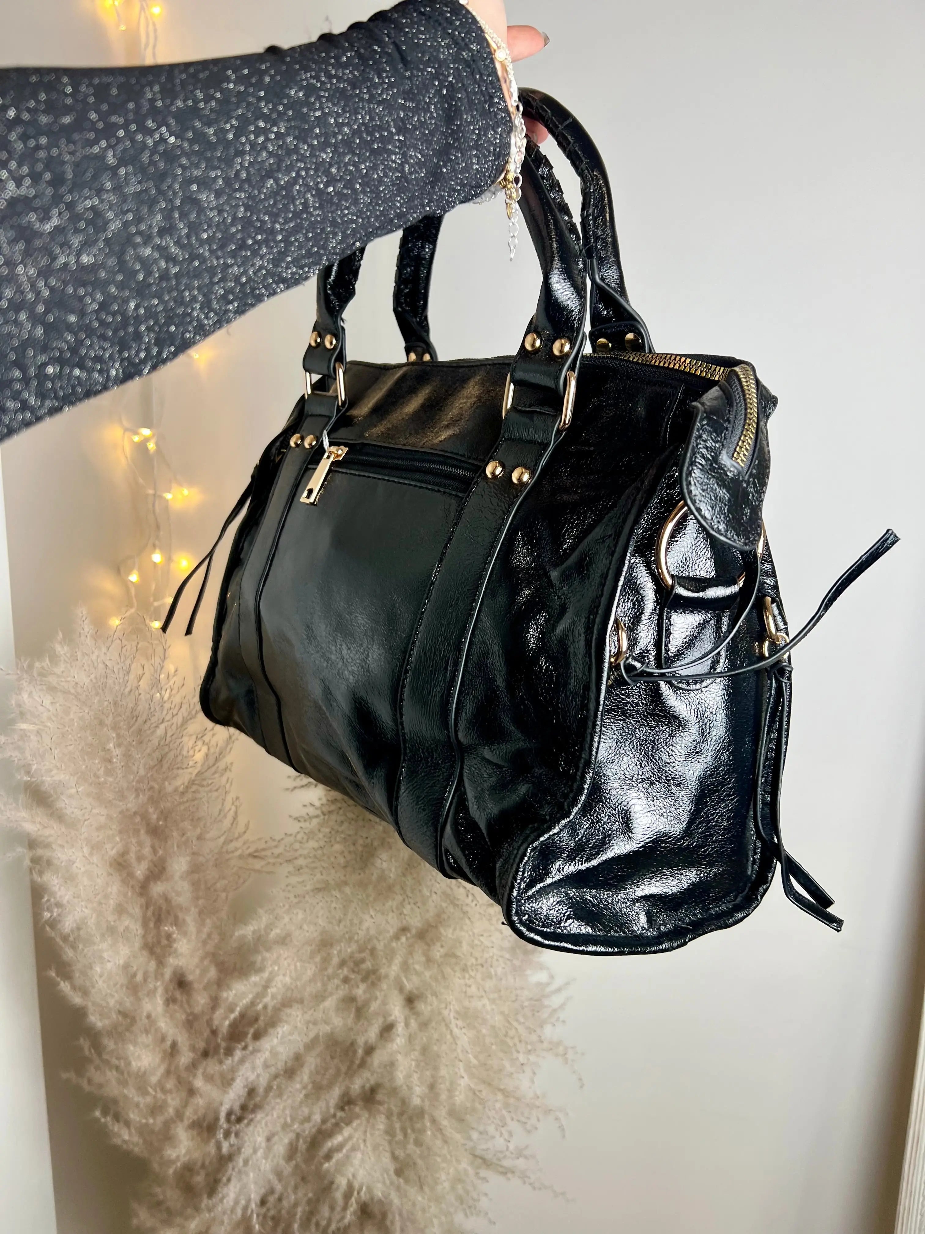 Sac Elsa paillettes noir XL