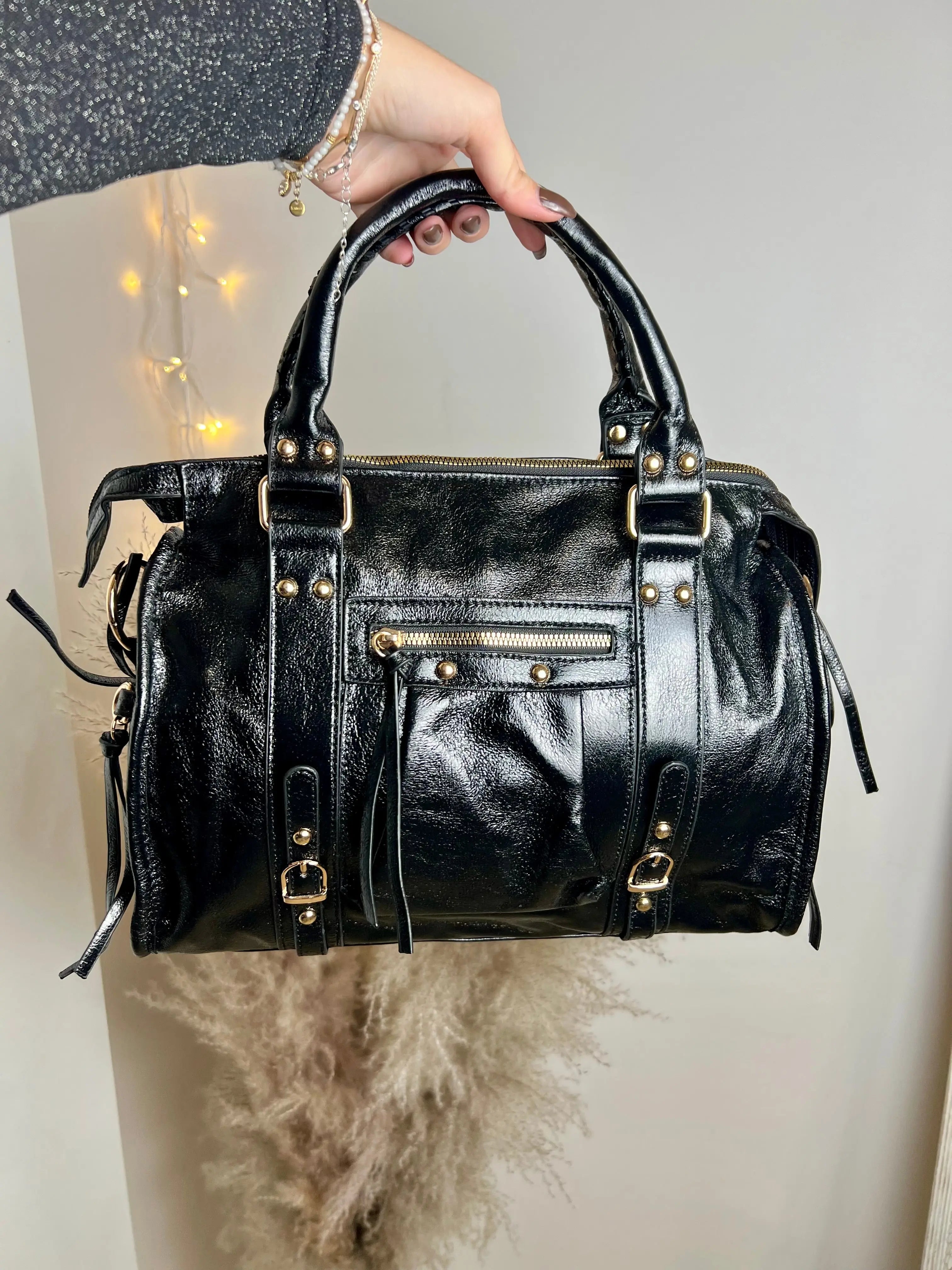 Sac Elsa paillettes noir XL