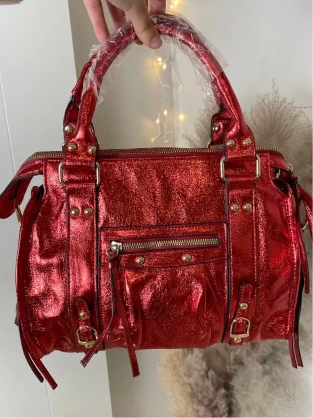 Sac Elsa paillettes rouge XL