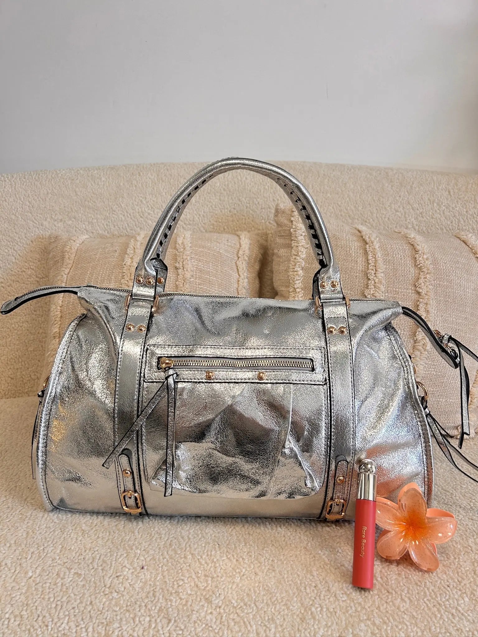 Sac Elsa paillettes silver XL