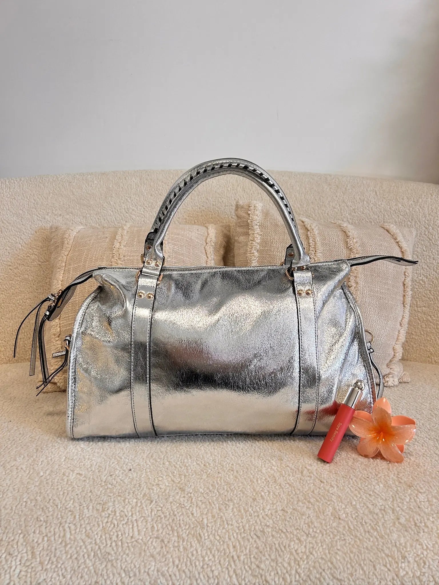 Sac Elsa paillettes silver XL