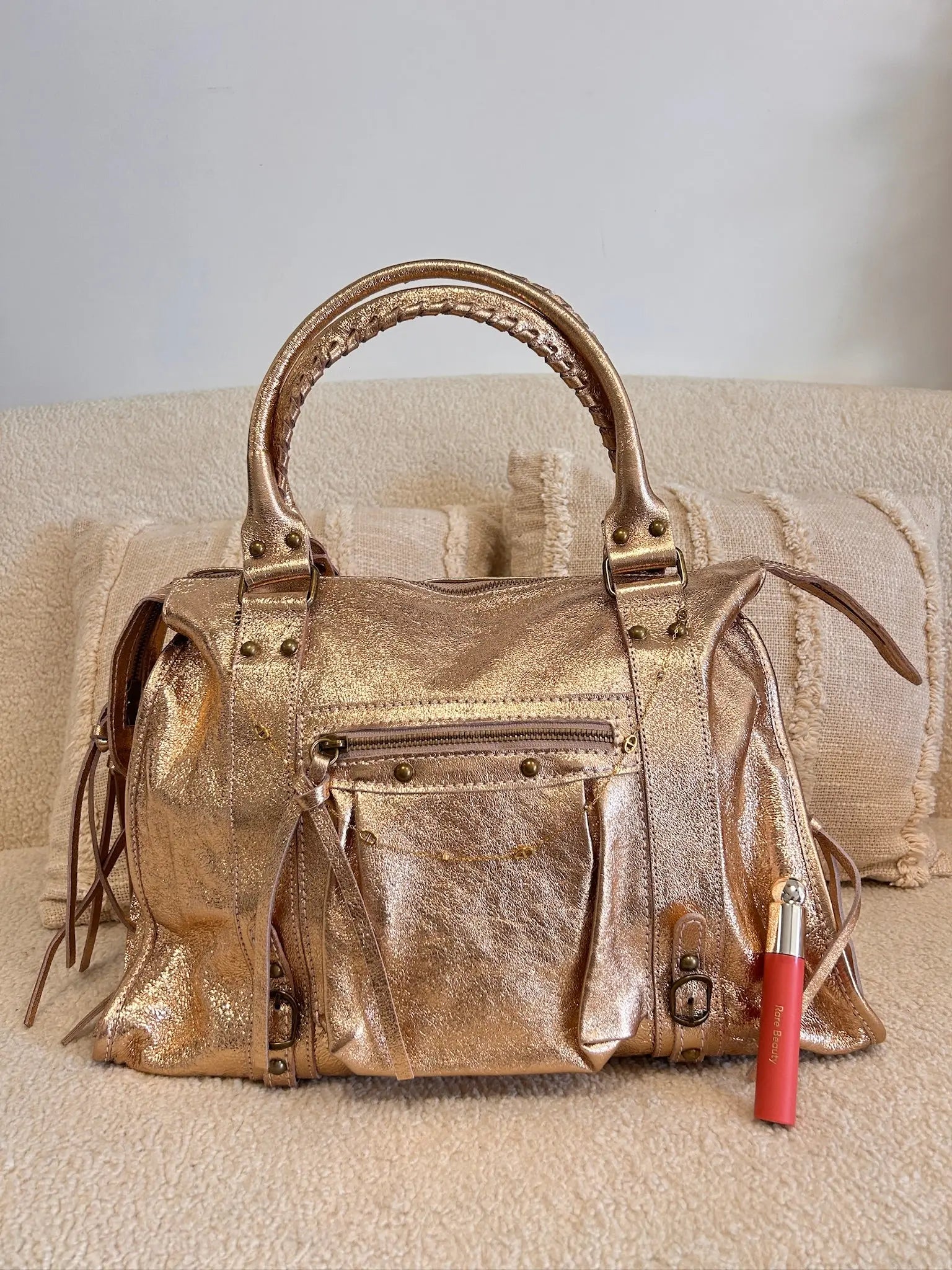 Sac Mila cuir champagne XXL