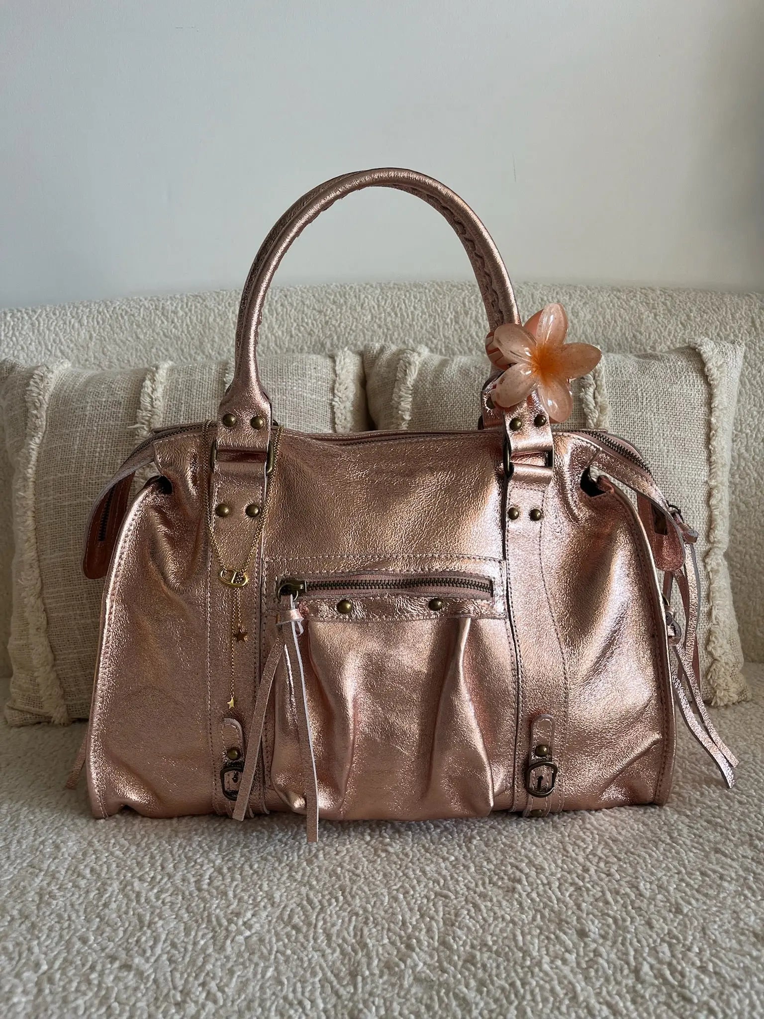 Sac Mila cuir rose XXL