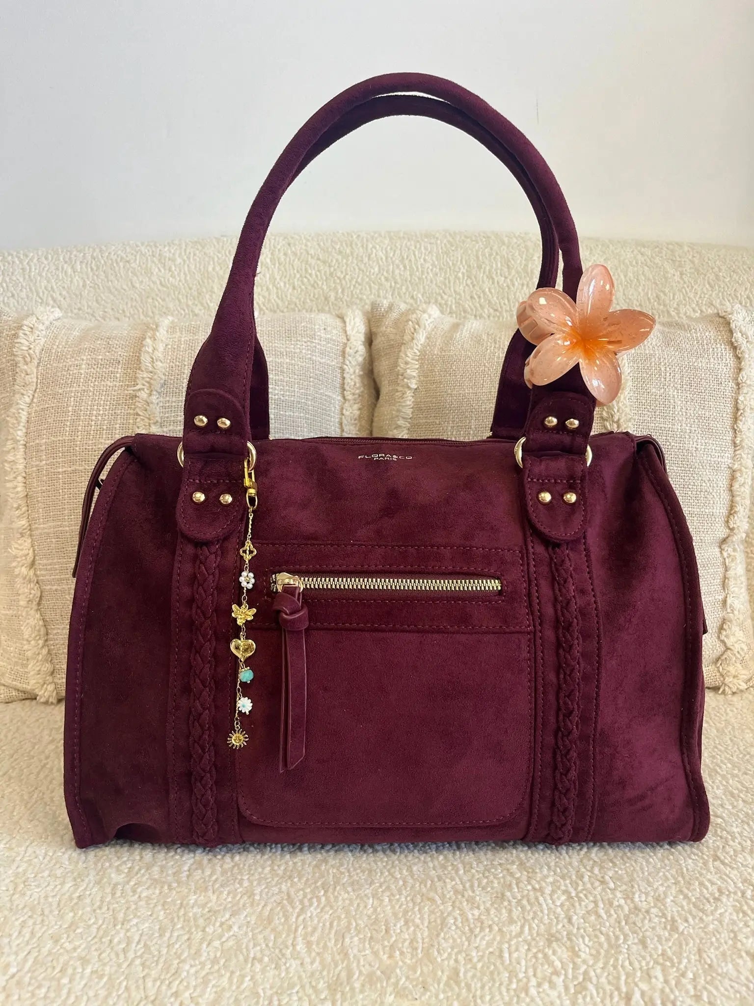 Sac Nina suédine bordeaux