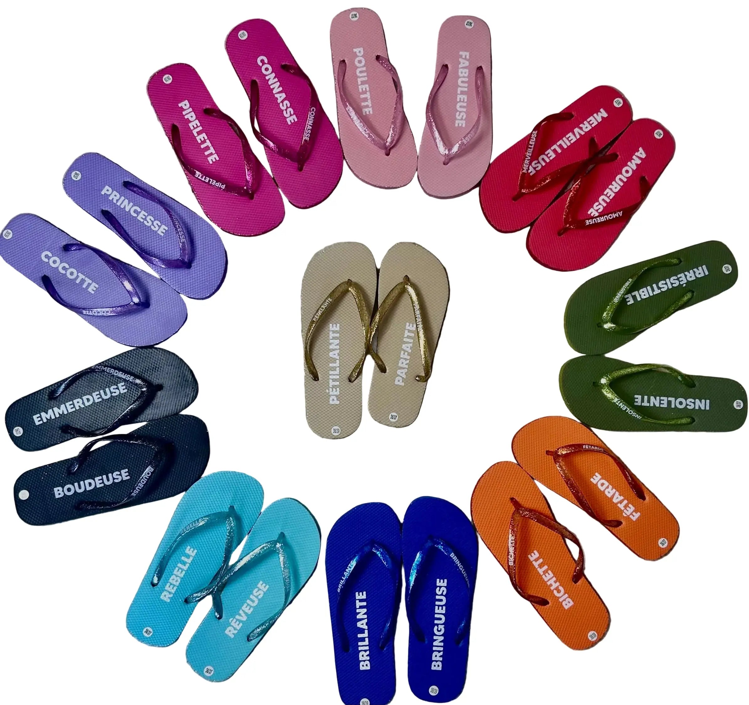 Tongs à paillettes