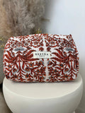 Trousse bohème Alba orange et blanche
