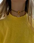 Collier LEONA doré cordon pailleté