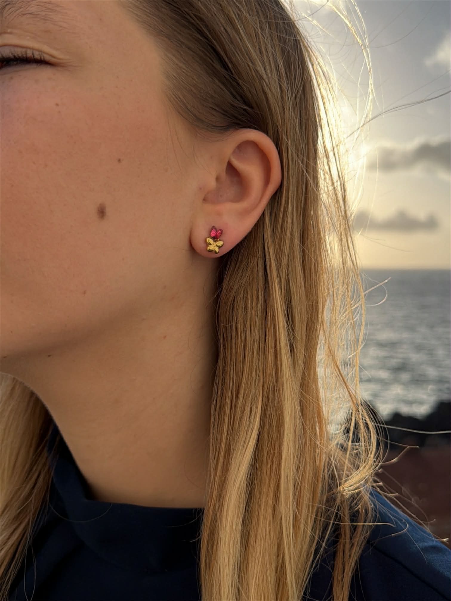 Boucles DORINA rose