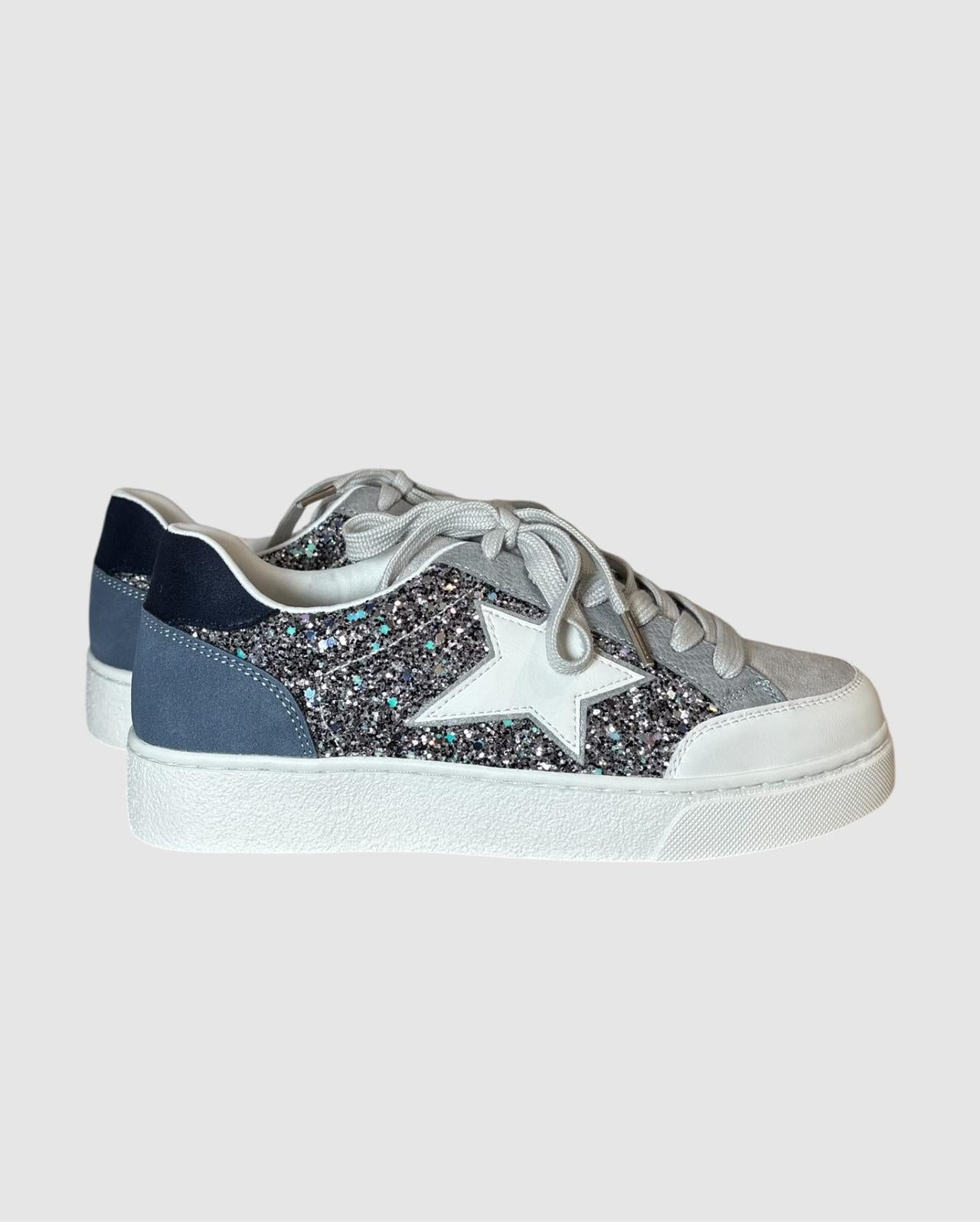 Basket bleue pailleté