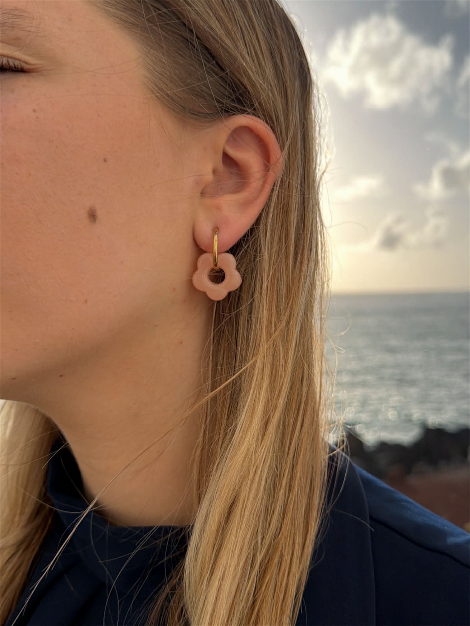 Boucles WENDY rose clair